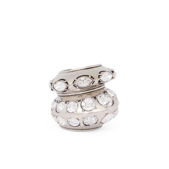 ALEXANDER MCQUEEN Anello Jewelled Accumulation in Argento Anticato