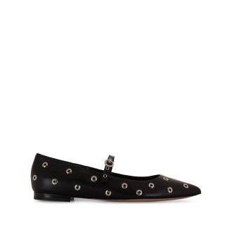 GIANVITO ROSSI Ballerine Nere Con Occhielli