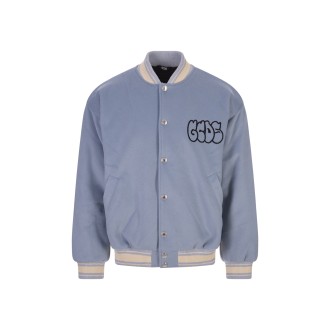 GCDS Bomber Varsity Graffiti-Logo Azzurro