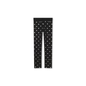 GIVENCHY KIDS Leggings Neri con Stampa GIVENCHY 4G All-Over