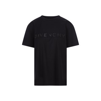 GIVENCHY T-Shirt Nera Con Logo Di Strass