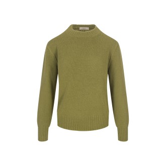 ZANONE Pullover Girocollo Verde Muschio in Lana e Angora Certificate