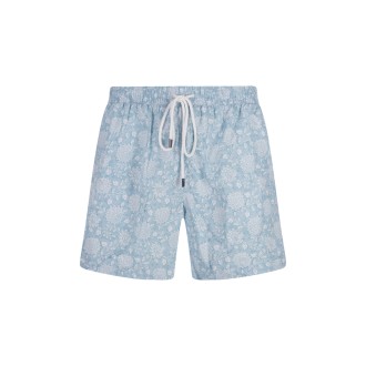 FEDELI Costume Da Bagno Azzurro Con Pattern Di Fiori