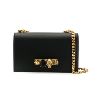 ALEXANDER MCQUEEN Borsa Jewelled Satchel Nera e Oro