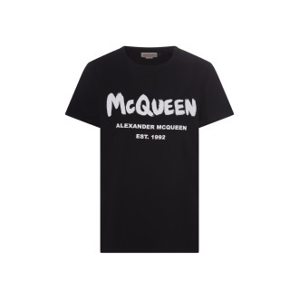 ALEXANDER MCQUEEN T-Shirt McQueen Graffiti Nera