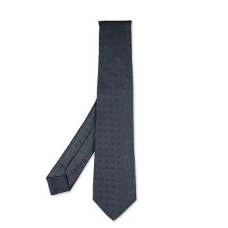 KITON Cravatta Petrolio Con Pattern Geometrico