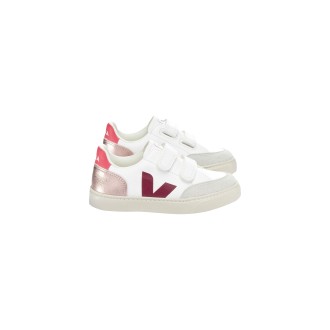 VEJA KIDS Sneakers V-12 ChromeFree Leather In White/Multico Nacre