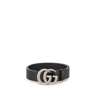 Gucci `Gg` Leather Belt With Double G Buckle W.40