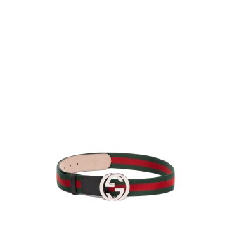 Gucci `Web` Belt With `G` Buckle