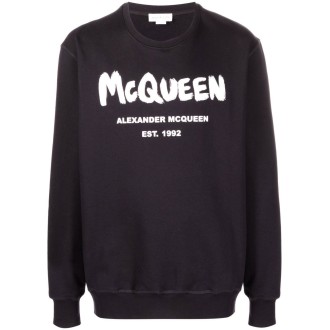 Alexander McQueen `Graffiti` Print Crew-Neck Sweater