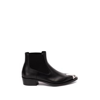 Alexander McQueen `Boxcar` Leather Boots