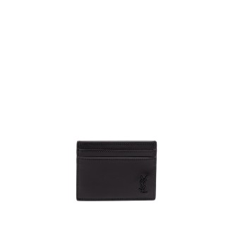 Saint Laurent Tiny `Cassandre` Leather Credit Card Case