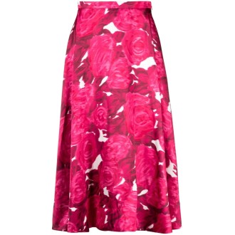Valentino `Valentino Rose Moire` Midi Skirt