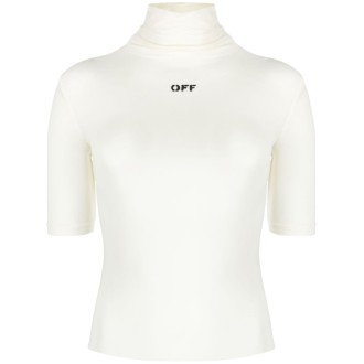Off White `Off Stamp` Short Sleeve Turtle-Neck Top