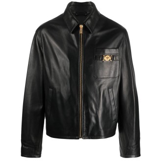 Versace Leather Jacket With Embroidery Inside