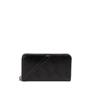 Fendi `Ff` Leather Zip Around Wallet