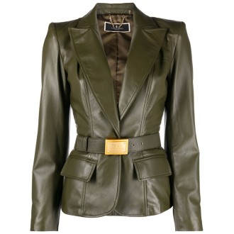 Elisabetta Franchi Leather Belted Jacket