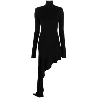 The Andamane `Nancy` Long Sleeves Ruffle Asymmetric Dress