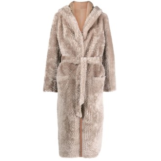 Simonetta Ravizza `Montreal R` Reversible Shearling Merinillo Hooded C