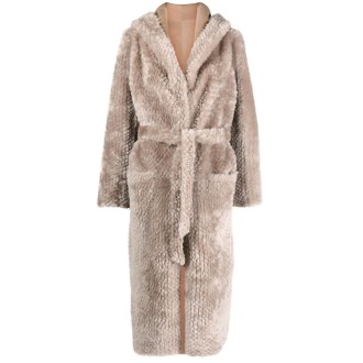 Simonetta Ravizza `Montreal R` Reversible Shearling Merinillo Hooded C