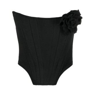 Giuseppe di Morabito Bustier Top With 3D Flower Detail