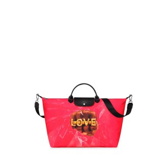 Longchamp `Longchamp X Toiletpaper` `Le Pliage Love` Unisex Travel Bag