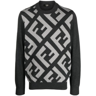 Fendi `Macro Ff` Crew-Neck Sweater