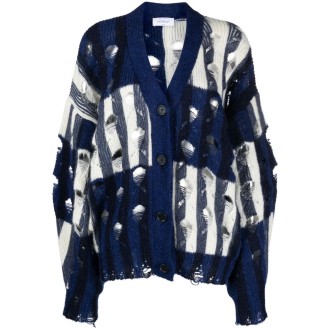 Off White `Shibori` Distressed Cardigan