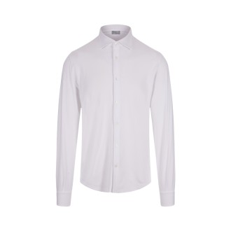 FEDELI Camicia In Cotone Stretch Bianco