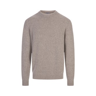 FEDELI Pullover Taupe In Lana e Cashmere