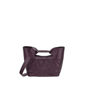 ALEXANDER MCQUEEN Borsa The Bow Piccola In Pelle Viola Trapuntata