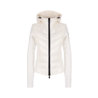 MONCLER GRENOBLE Felpa Bianca Con Cappuccio e Imbottitura