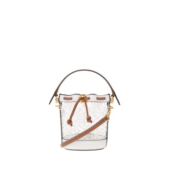 TORY BURCH Borsa A Secchiello T Monogram Micro In PVC Trasparente Bianca