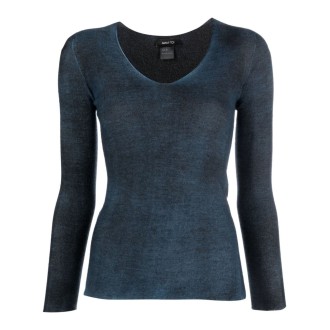 Avant Toi V-Neck Reversible Stretch Sweater