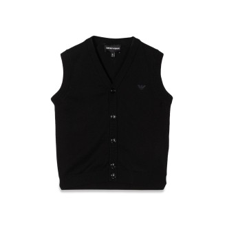 emporio armani knitted vest with buttons