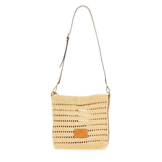 etro perforated raffia shoulder bag