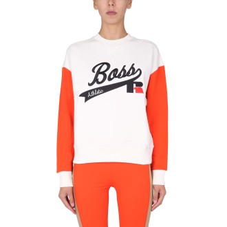 boss boss x russell athletic logo sweatshirt