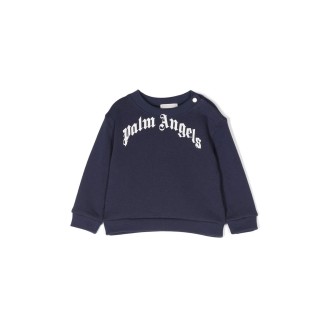 palm angels curved logo crewneck