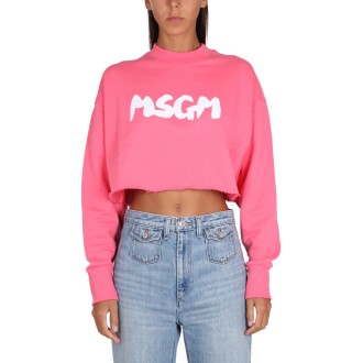 msgm sweatshirt with brushed logo print