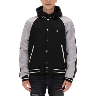 amiri varsity jacket with logo embroidery