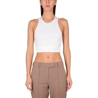 helmut lang crop top with cut out detail