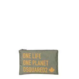 dsquared recycled nylon clutch bag