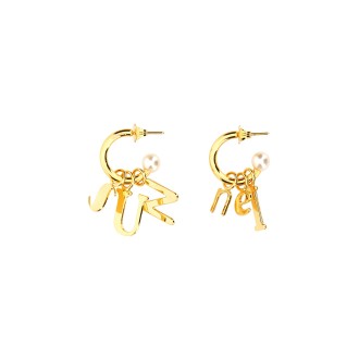 sunnei lettering logo dangle earrings