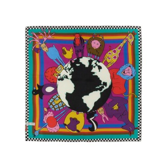 kenzo square silk scarf