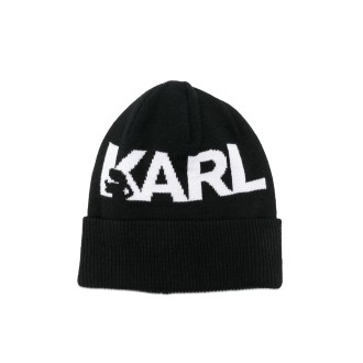 karl lagerfeld beanie hat with logo