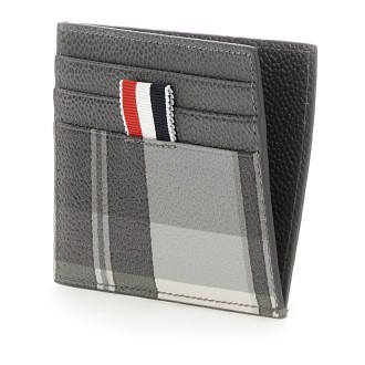 thom browne card holder with logo