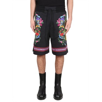 versace jeans couture bermuda shorts with print