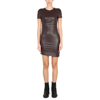 helmut lang faux leather dress