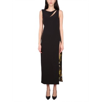 versace jeans couture couture logo midi dress