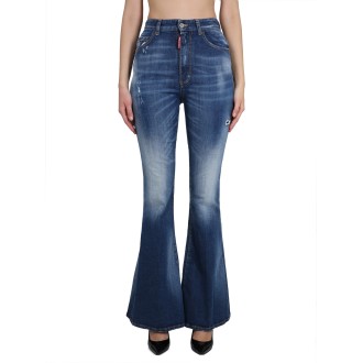 dsquared high rise flare jeans